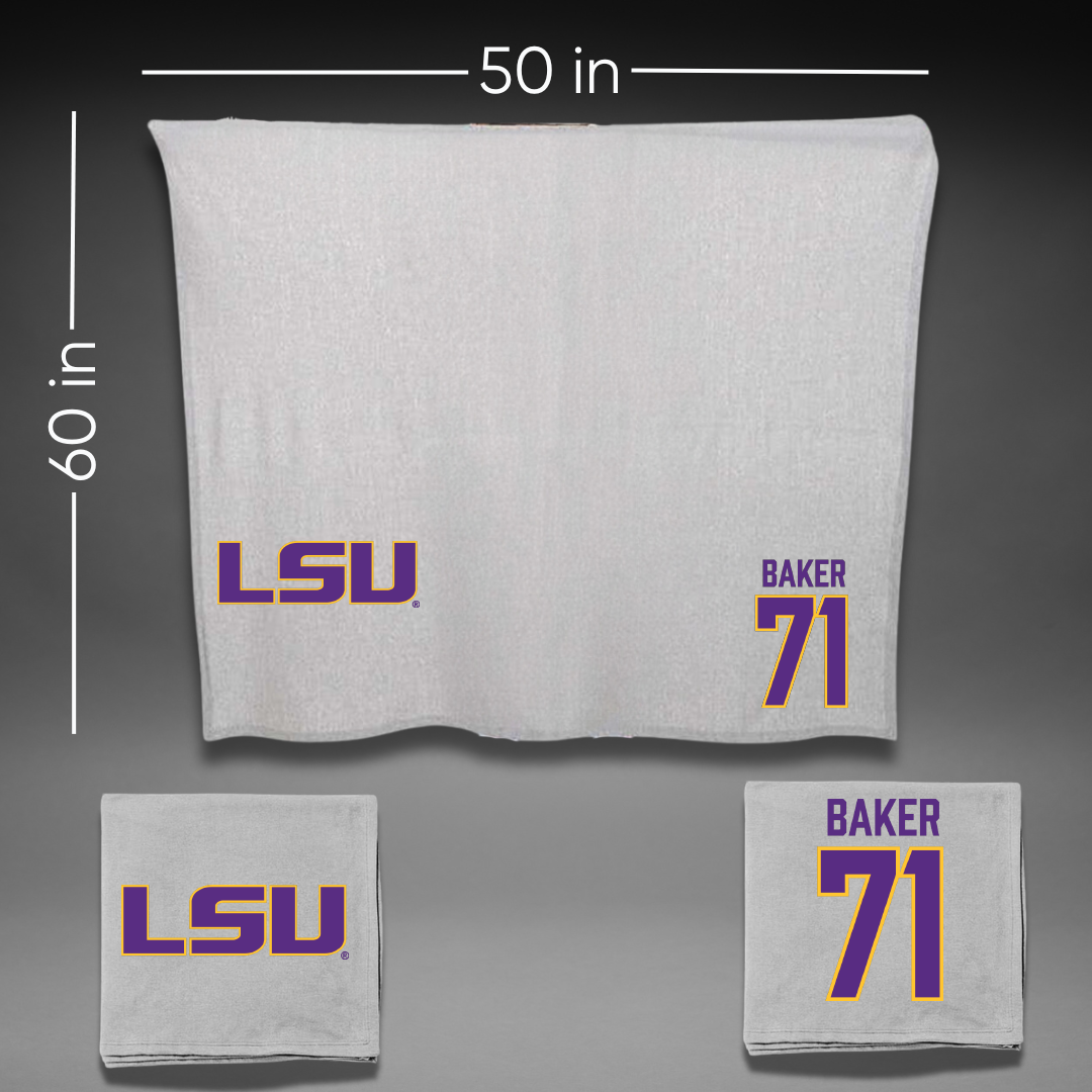 Louisiana State University Soccer Gray Blanket - #71 Mollie Baker