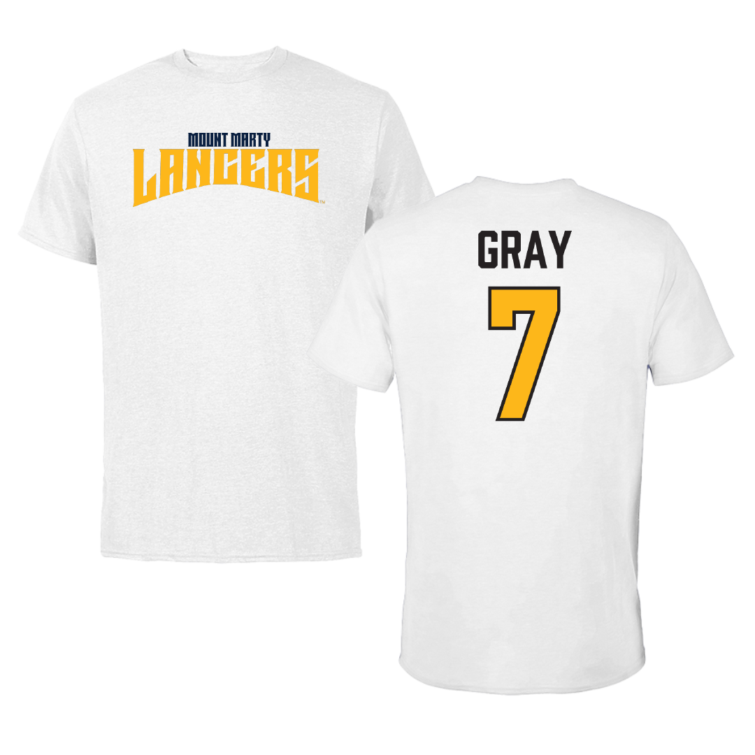Mount Marty University Softball White Classic Performance Tee - #7 McKenzie Gray
