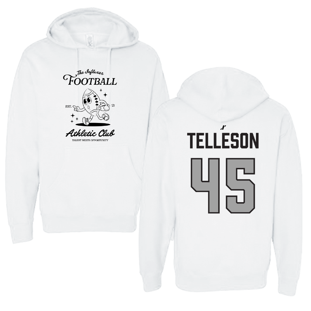Football White Influxer Athletic Club Hoodie - #45 Caden Telleson