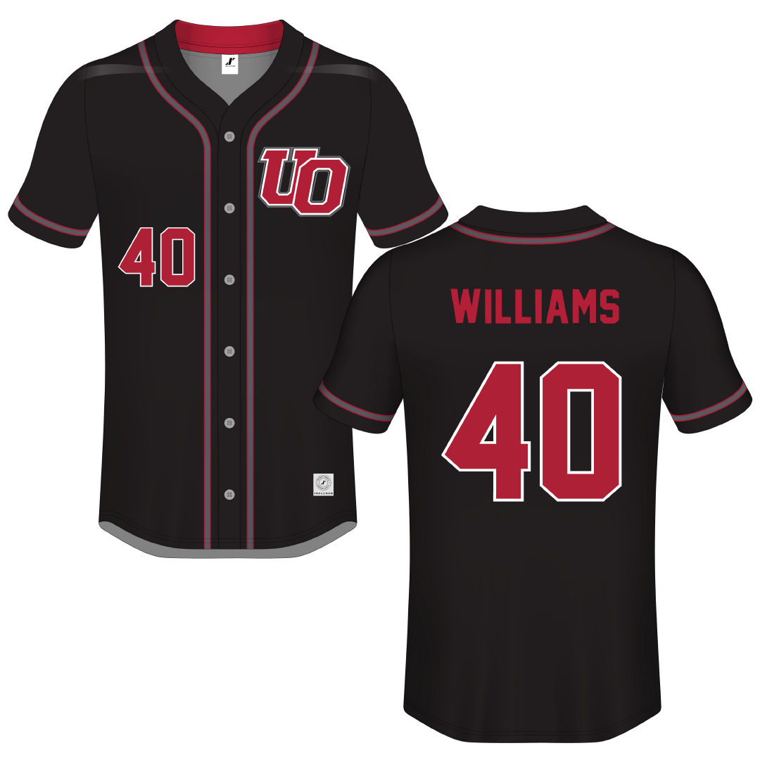The University of Olivet Black Button-Down Jersey - #40 Braxton Williams