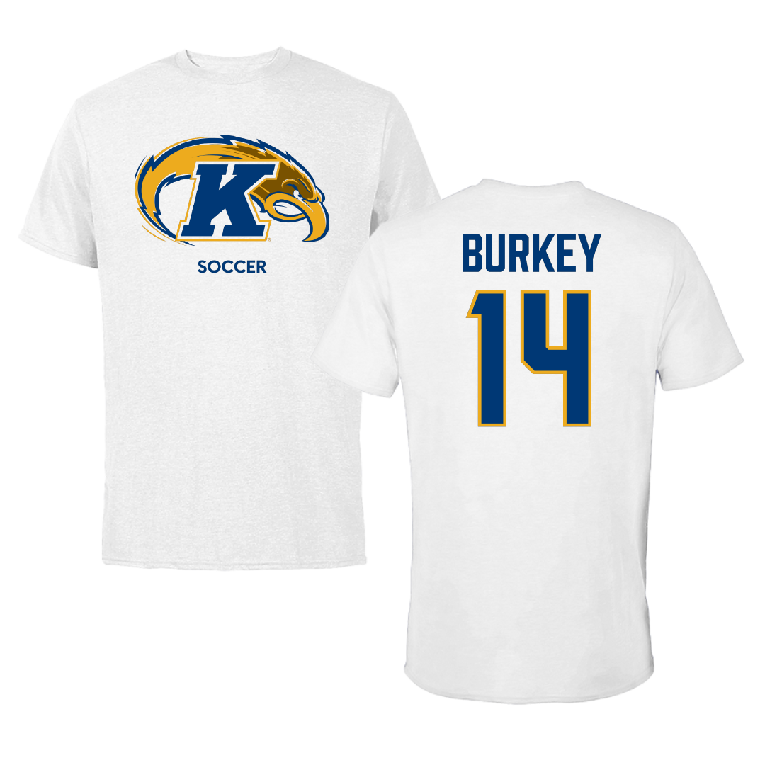 Kent State University Soccer (W) White Tee - #14 Allison Burkey