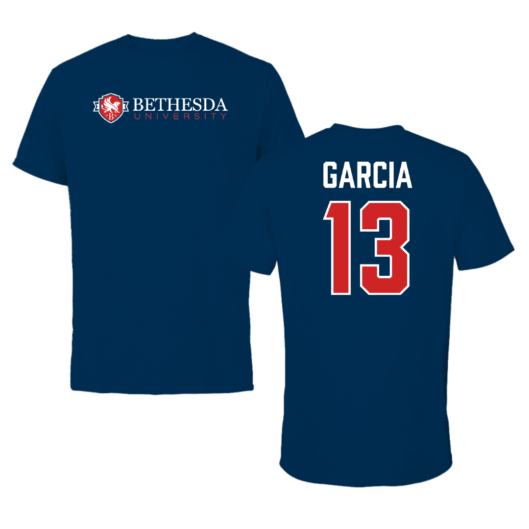 Bethesda University Baseball Navy Performance Tee - #13 Diego Garcia
