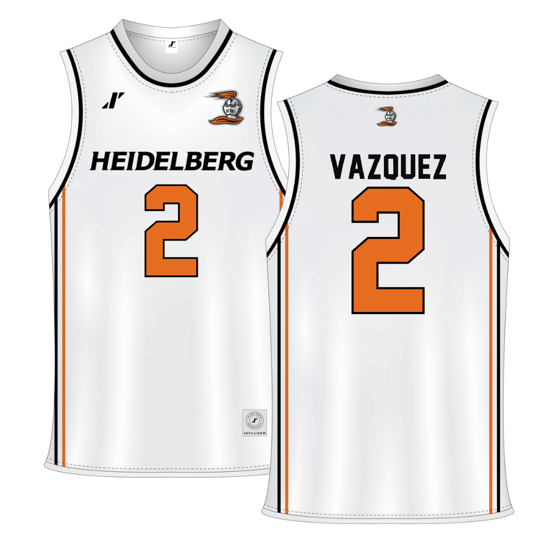 Heidelberg University White Basketball Jersey - #2 Marcos Vazquez