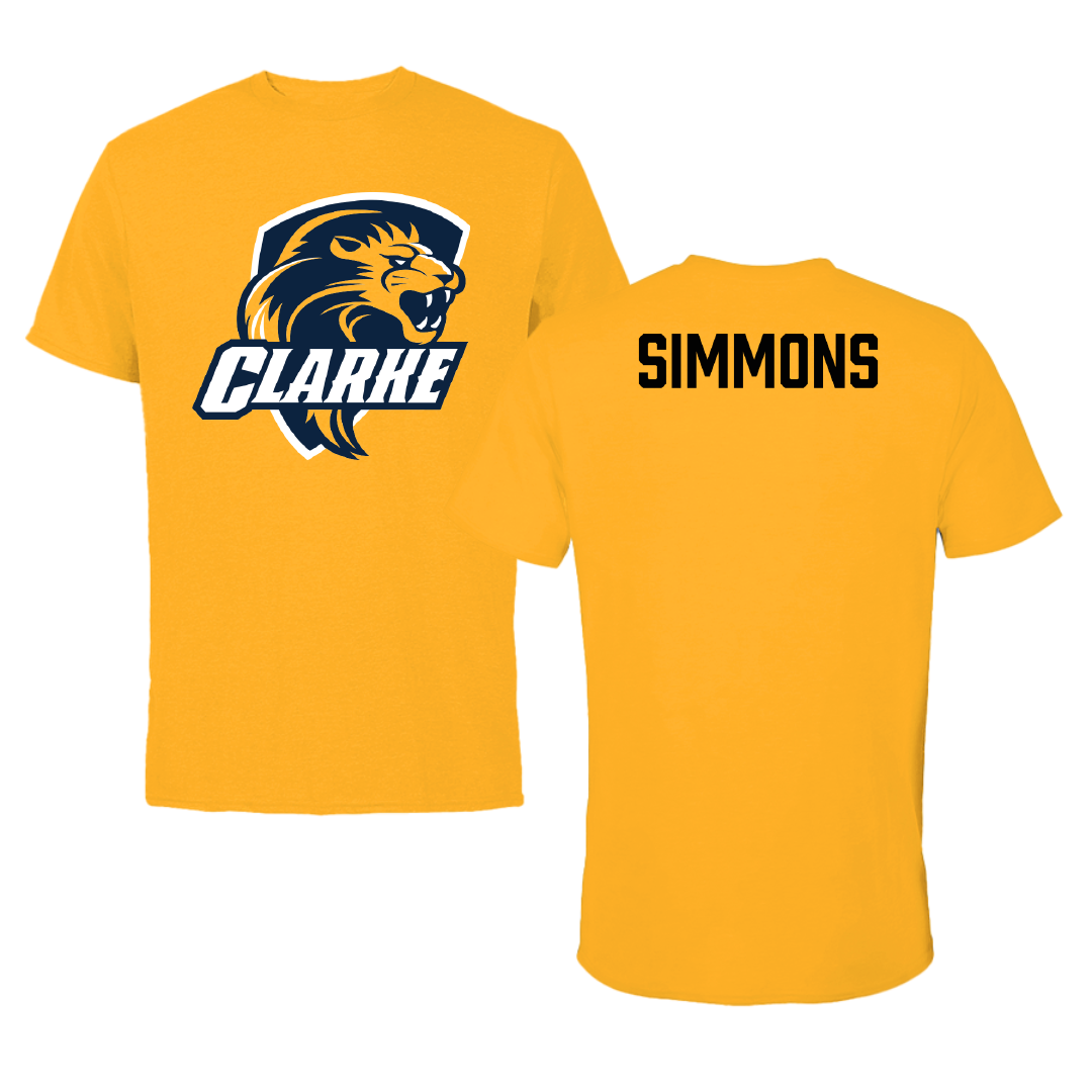 Clarke University Football Gold Tee - Christian Simmons
