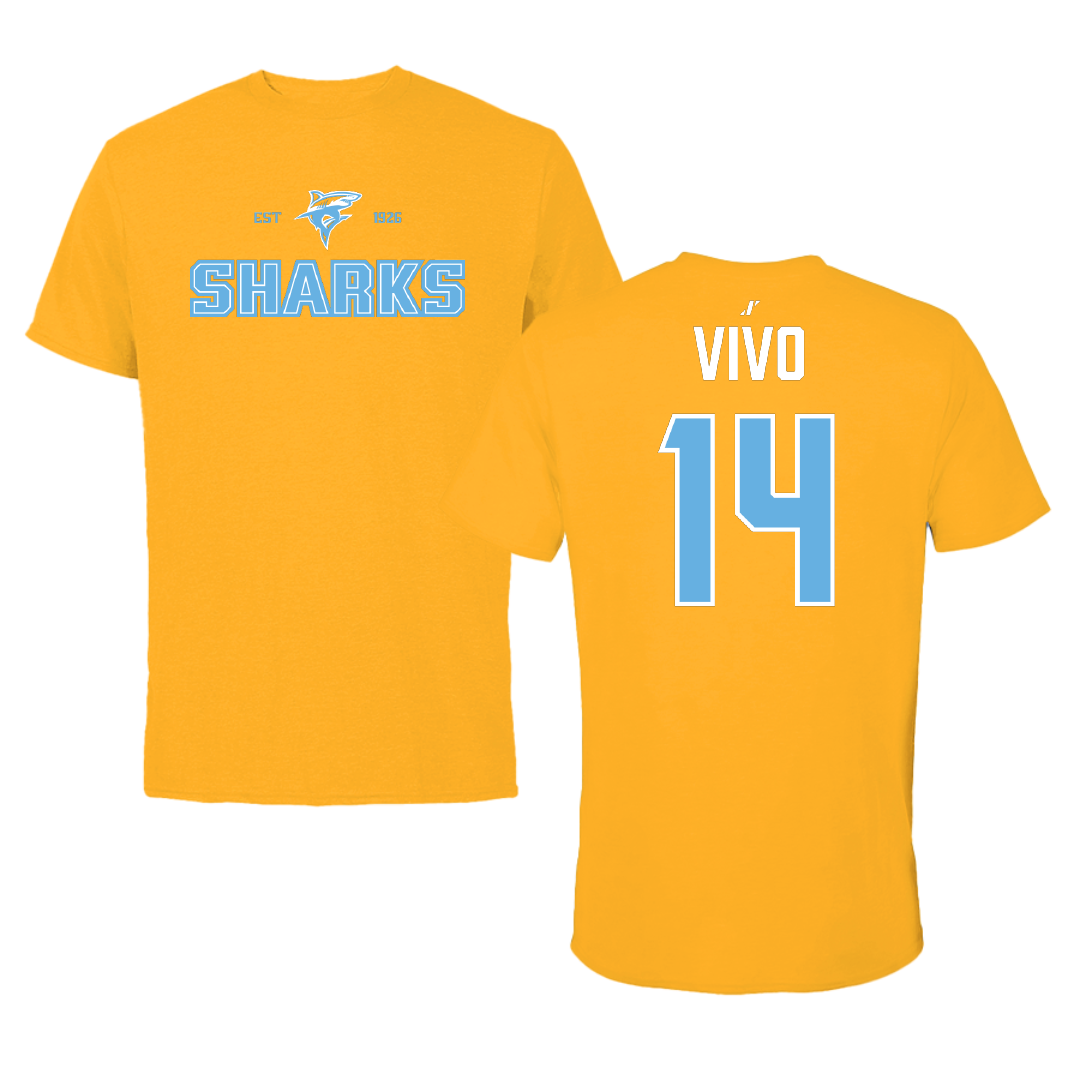 Long Island University Soccer Gold General Performance Tee - #14 Ricardo Vivo