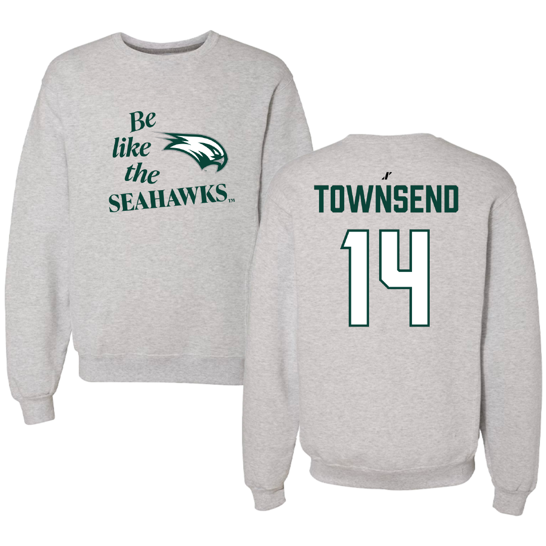 Wagner College Baseball Light Gray Be Like Us Crewneck - #14 Gavin Townsend