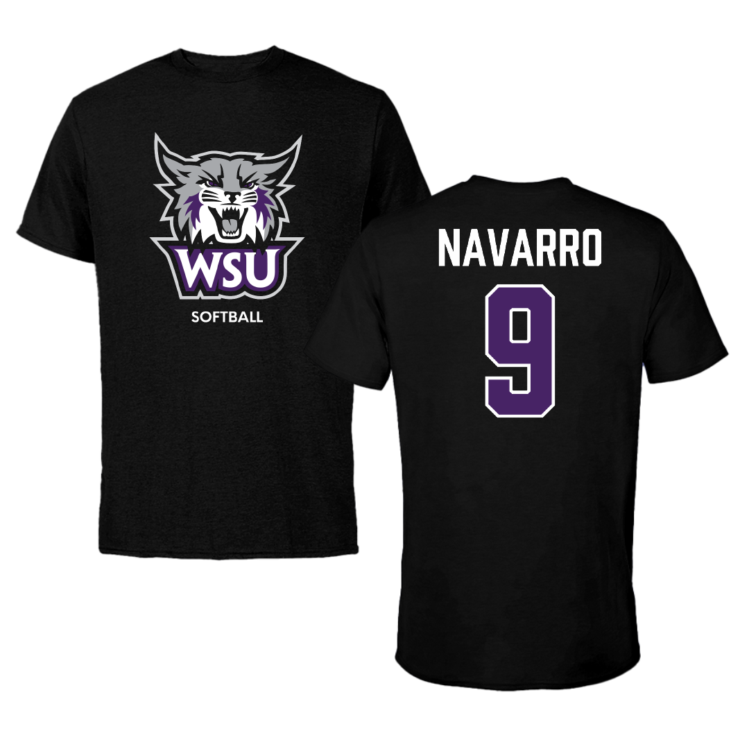 Weber State University Softball Black Performance Tee - #9 Raina Navarro