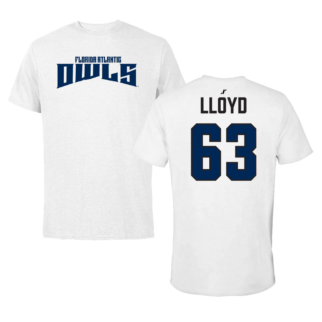 Florida Atlantic University Football White Classic Tee - #63 Dylan Lloyd
