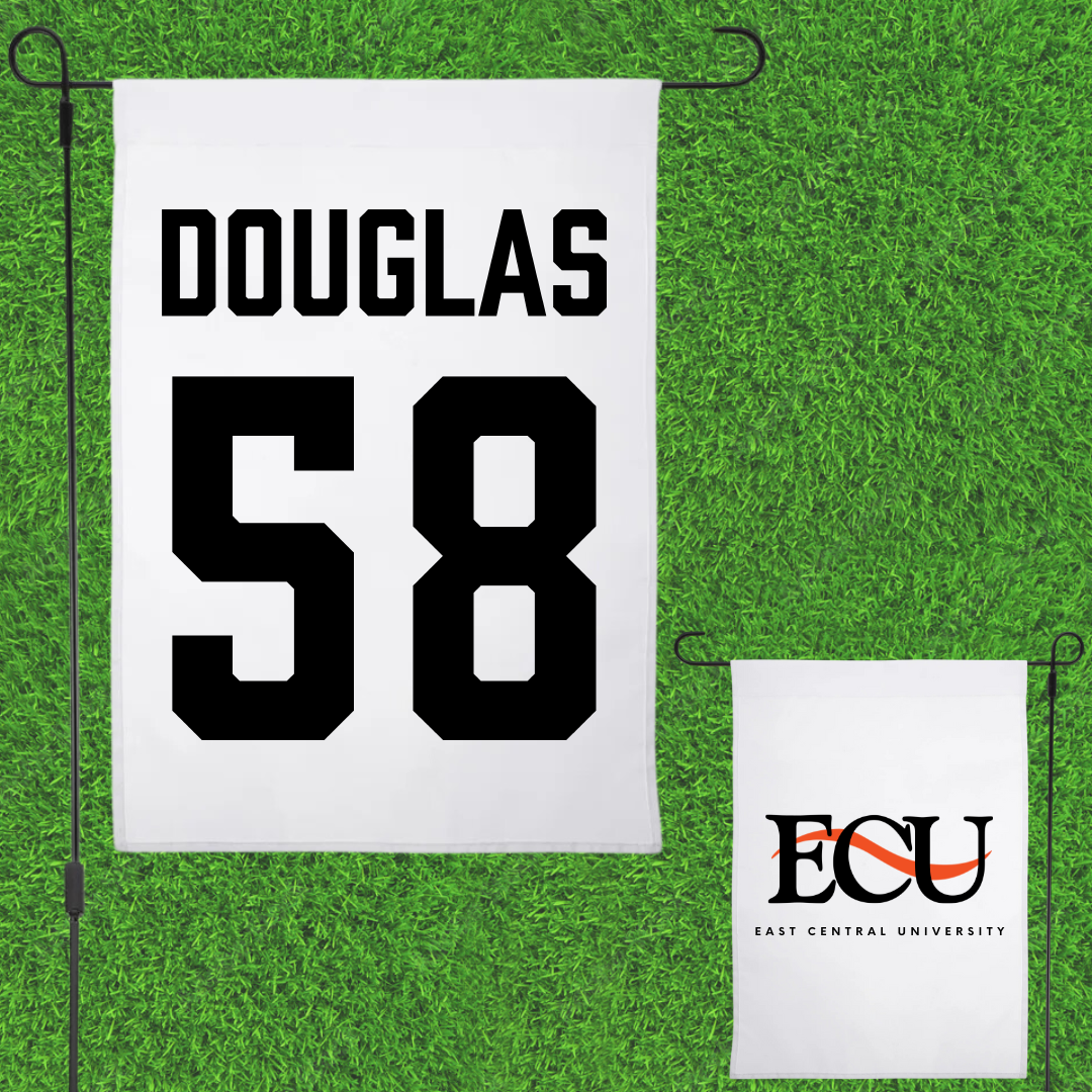 East Central University Baseball White Garden Flag - #58 Ethan Douglas
