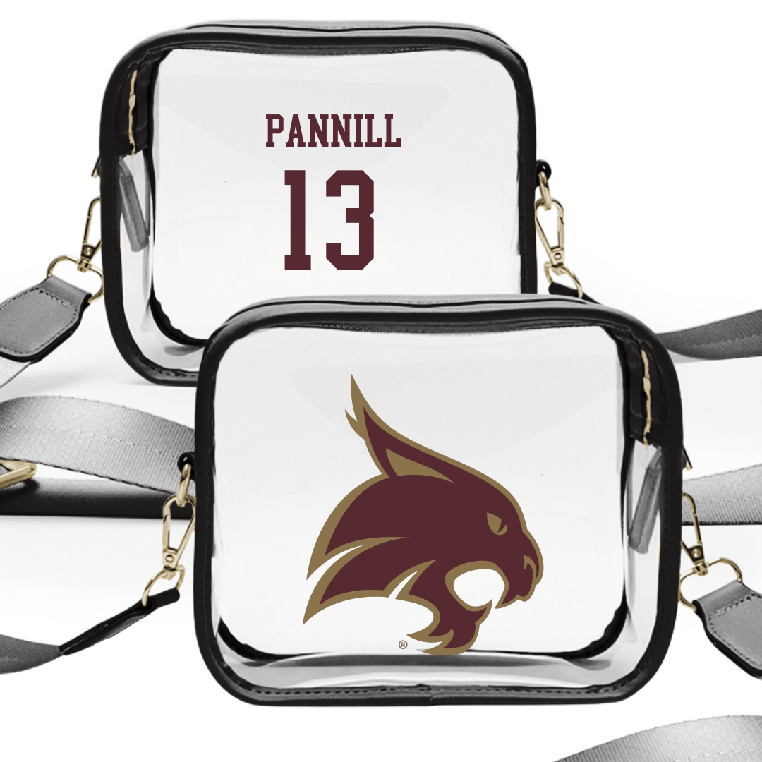 Texas State University Softball Black Clear Stadium Bag - #13 Braylin Pannill