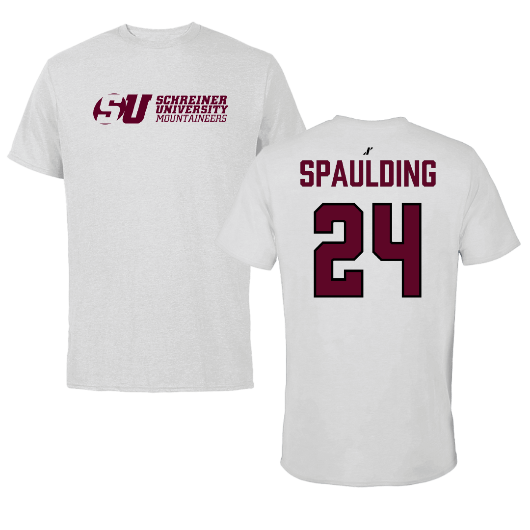Schreiner University Football Light Gray Tee - #24 Will Spaulding