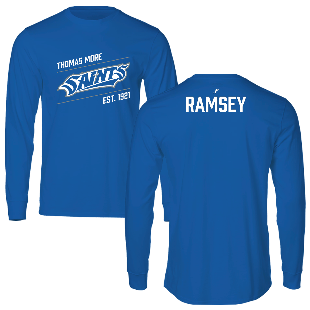 Thomas More University Football Blue General Performance Long Sleeve - Jaxon Ramsey