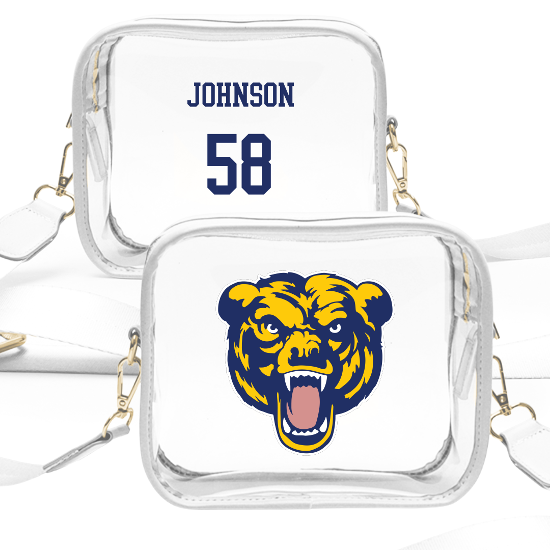 Carolina University Baseball White Clear Stadium Bag - #58 Brandon Johnson
