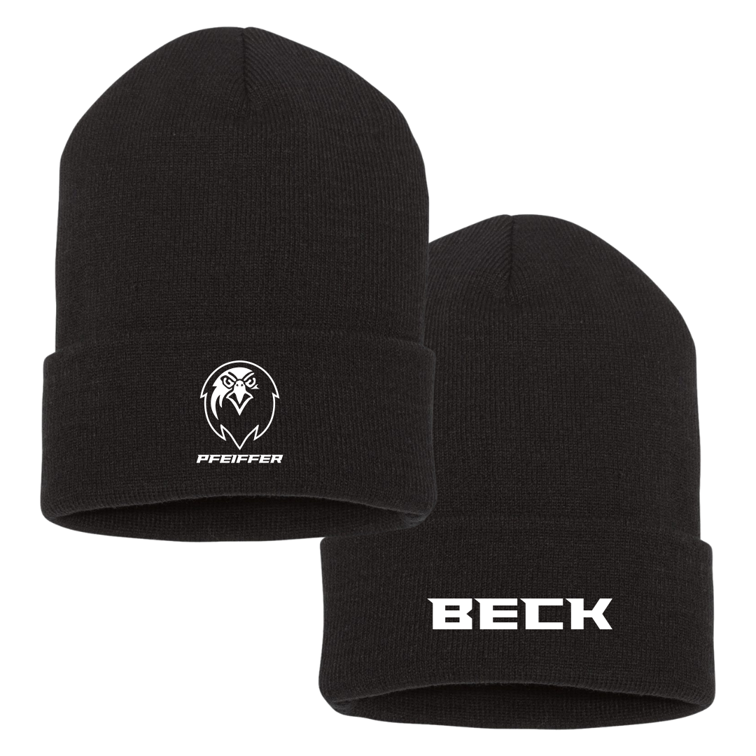 Pfeiffer University Baseball Black Beanie - #15 Tripp Beck