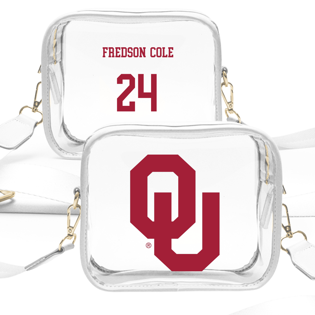 University of Oklahoma Basketball (M) White Clear Stadium Bag - #24 Jacolb Fredson-Cole