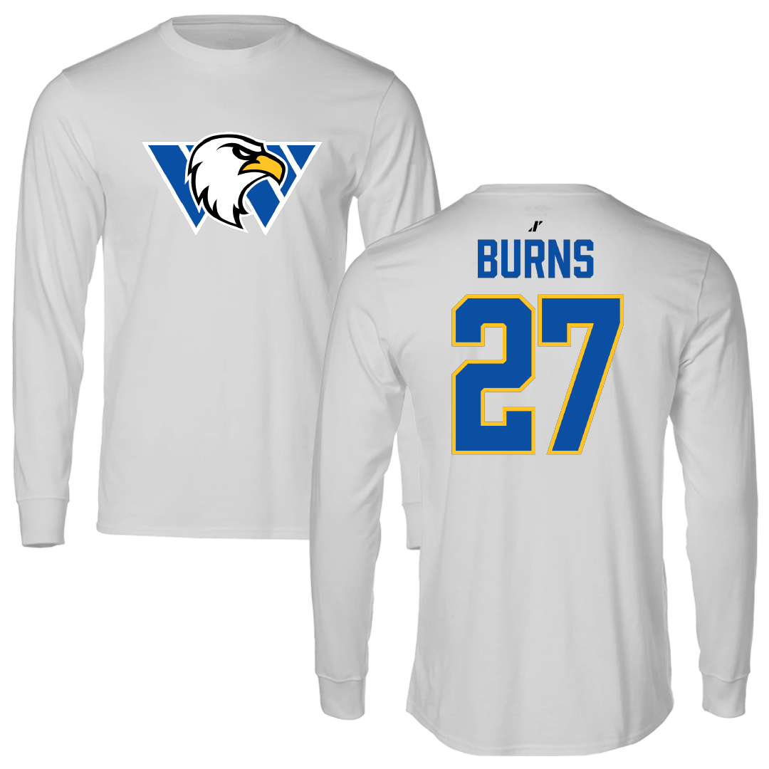 Williams Baptist University Baseball Light Gray Performance Long Sleeve - #27 Noah Burns