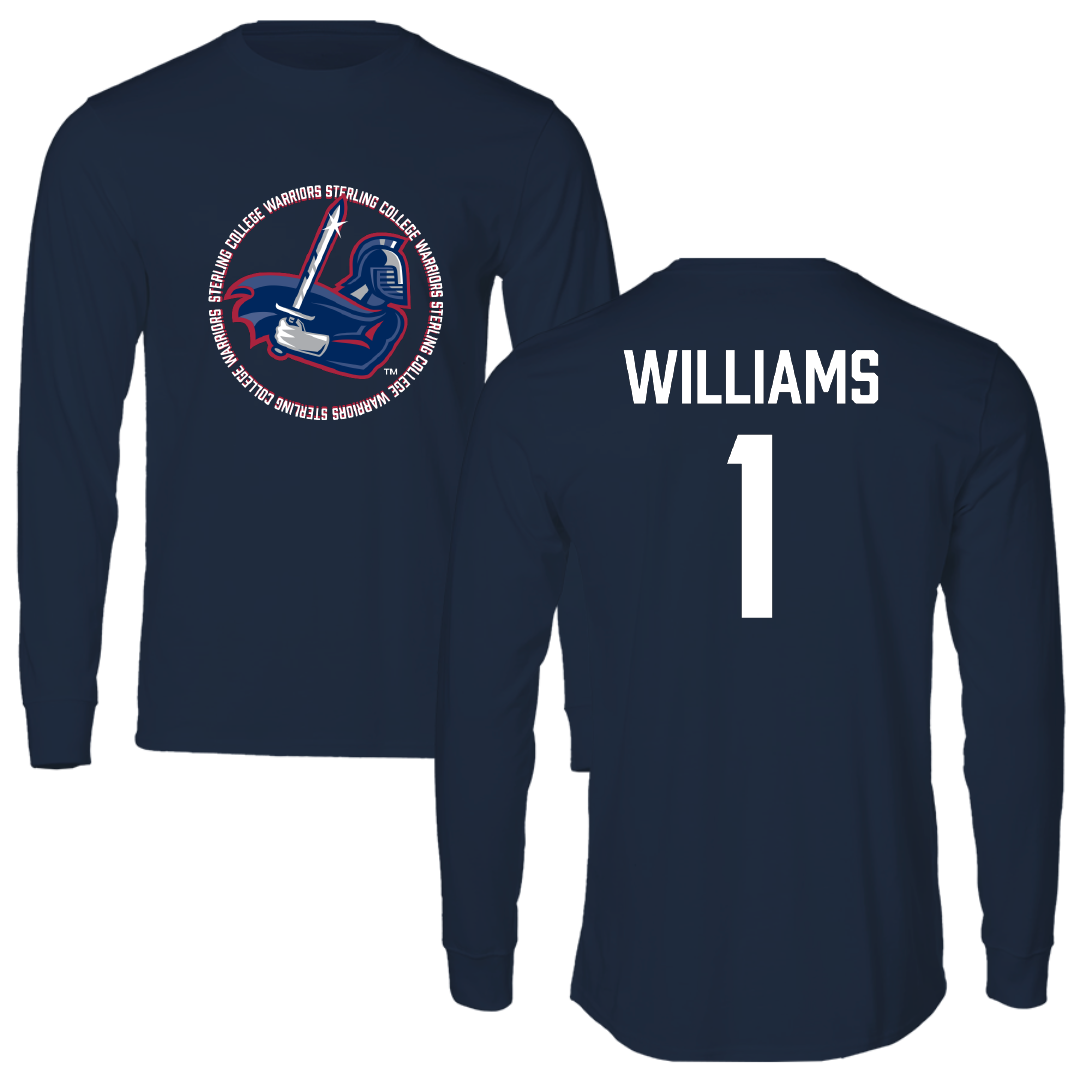Sterling College Football Navy General Long Sleeve - #1 Bobby Williams
