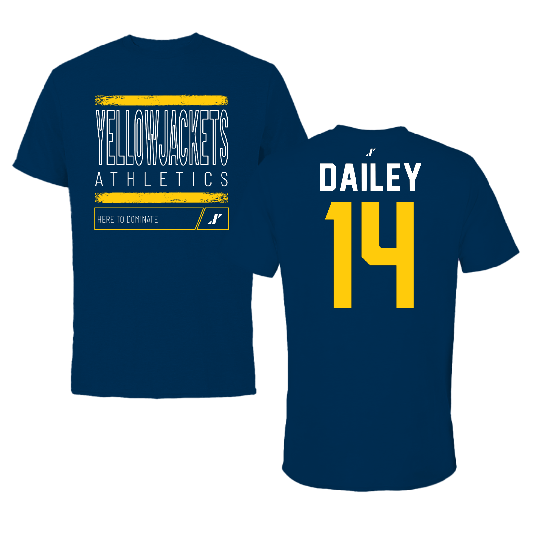 Graceland University Soccer Navy Dominate Tee - #14 Tyler Dailey