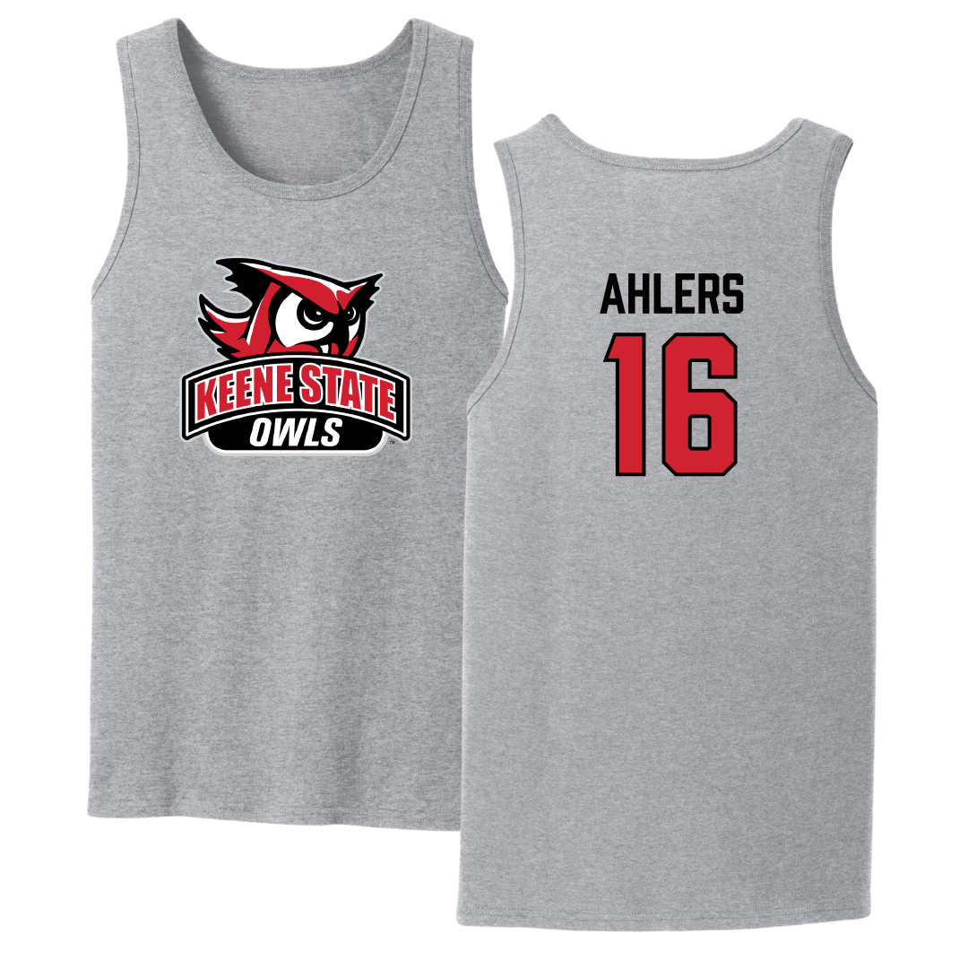 Keene State College Baseball Sport Gray Tank Top - #16 Thomas Ahlers