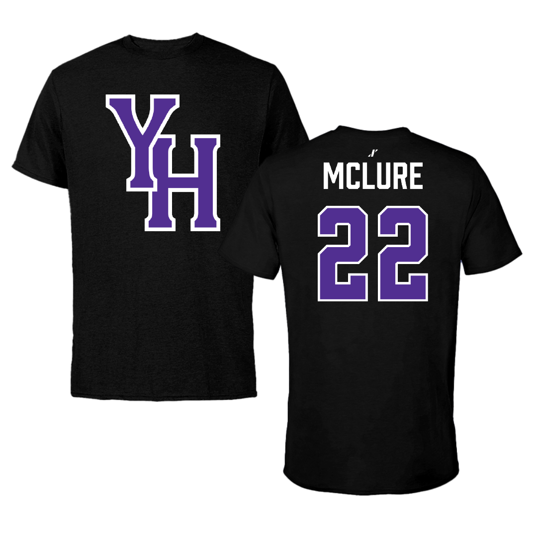 Young Harris College Soccer (M) Black Tee - #22 Reed McLure