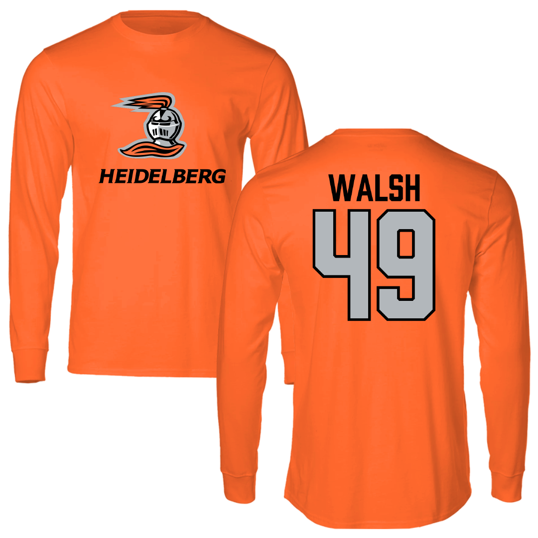 Heidelberg University Baseball Orange Long Sleeve - #49 Theo Walsh