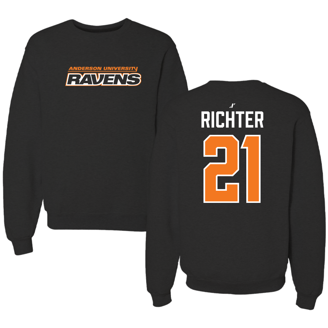 Anderson University (Indiana) Baseball Black Crewneck - #21 Rex Richter