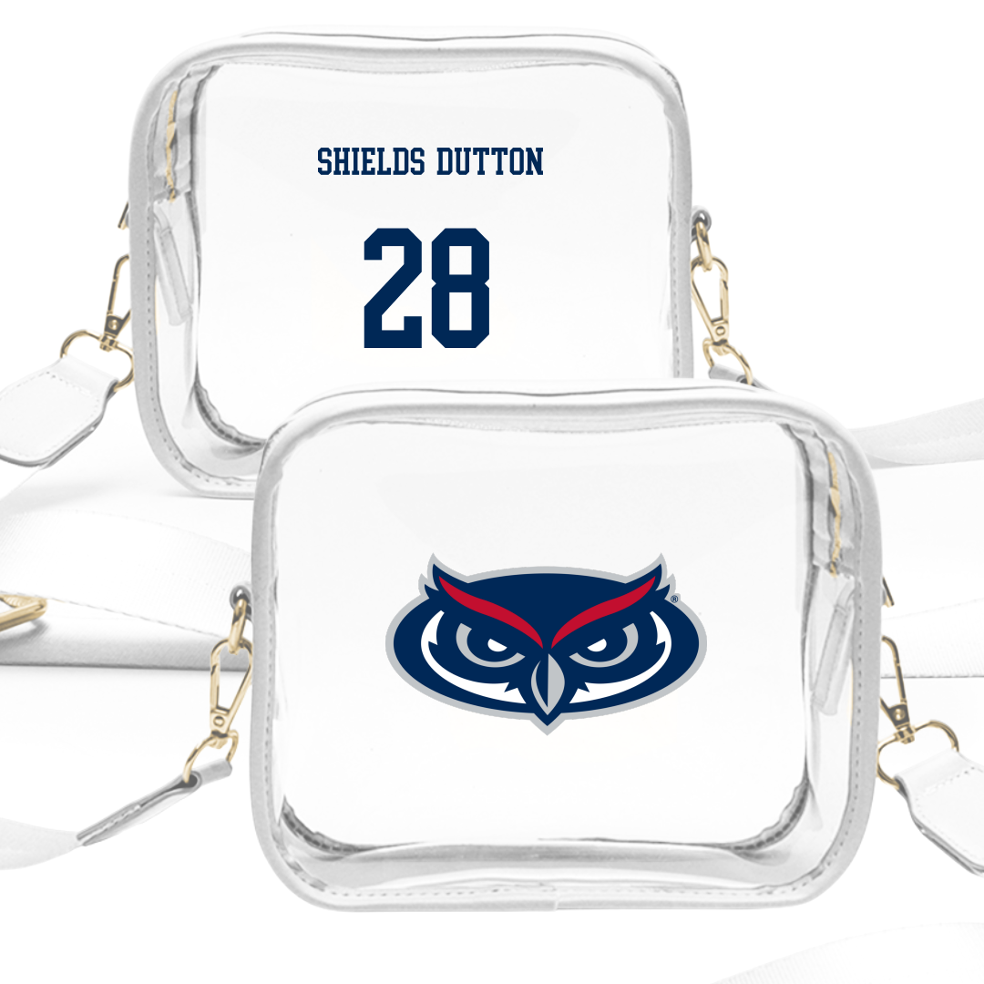 Florida Atlantic University Football White Clear Stadium Bag - #28 Kaden Shields-Dutton