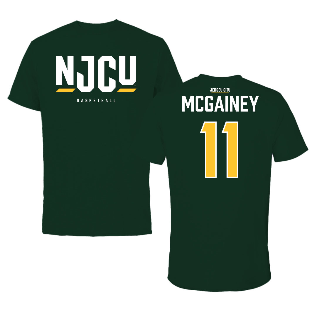 New Jersey City University Basketball (M) Forest Green Tee - #11 Kameron McGainey