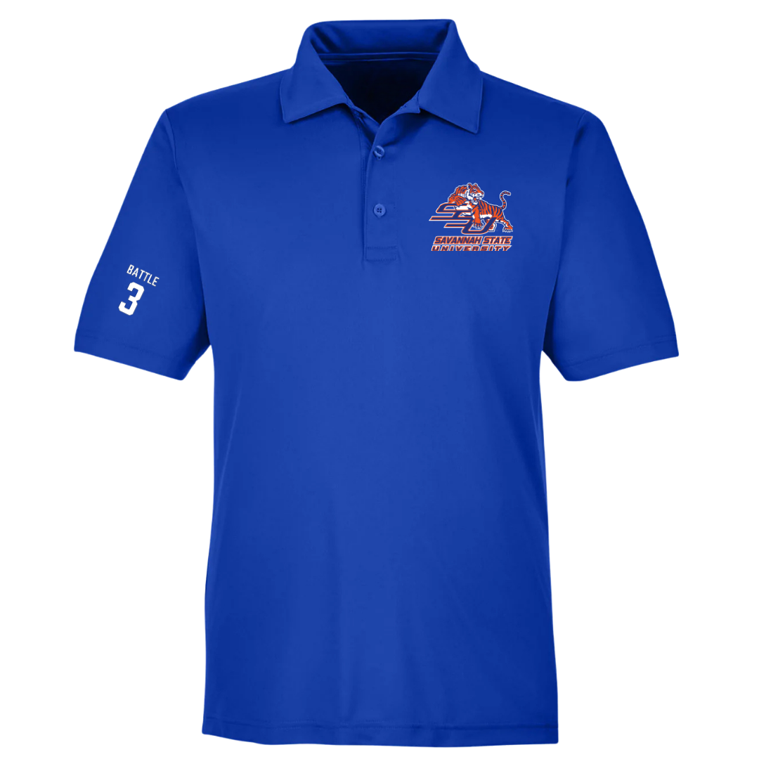 Savannah State University Softball Blue Polo - #3 Ariana Battle