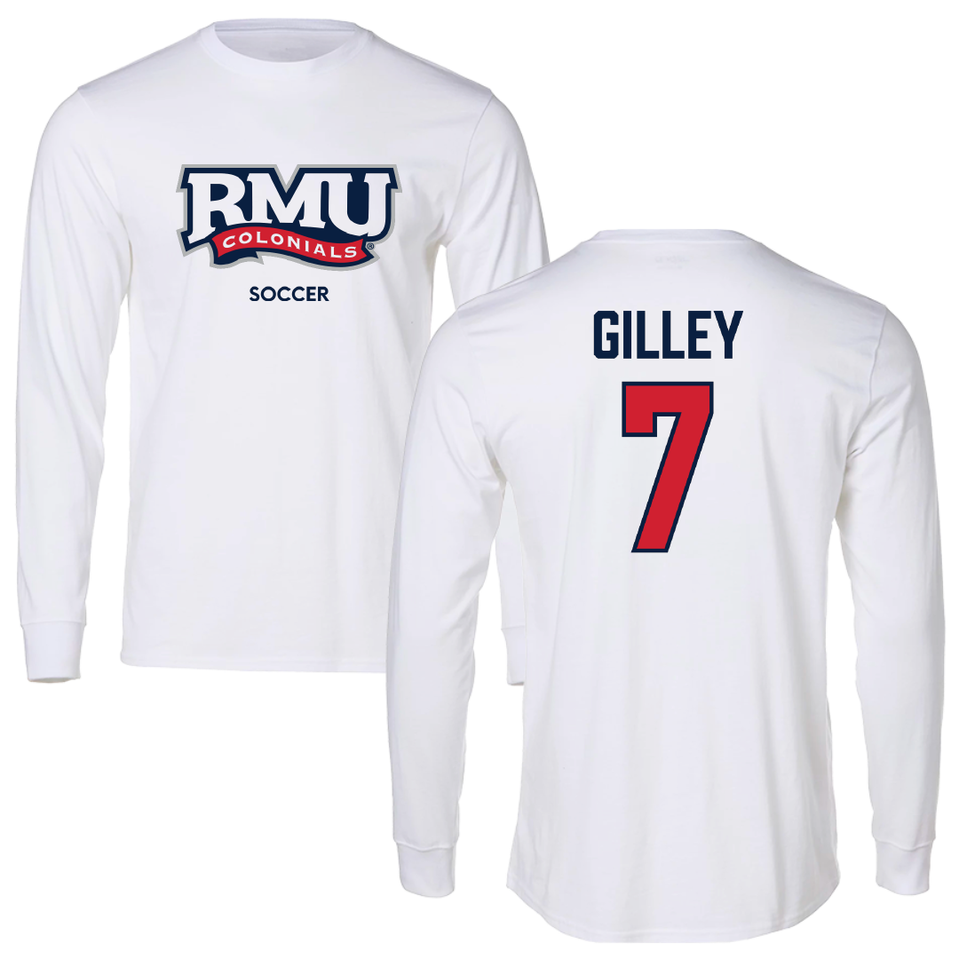Robert Morris University Soccer (M) White Long Sleeve - #7 Chase Gilley