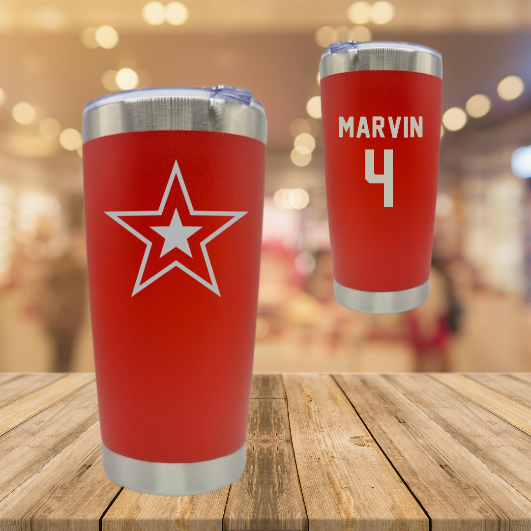 Robert Morris University Soccer Red Stainless Steel Tumbler - #4 Jillian Marvin