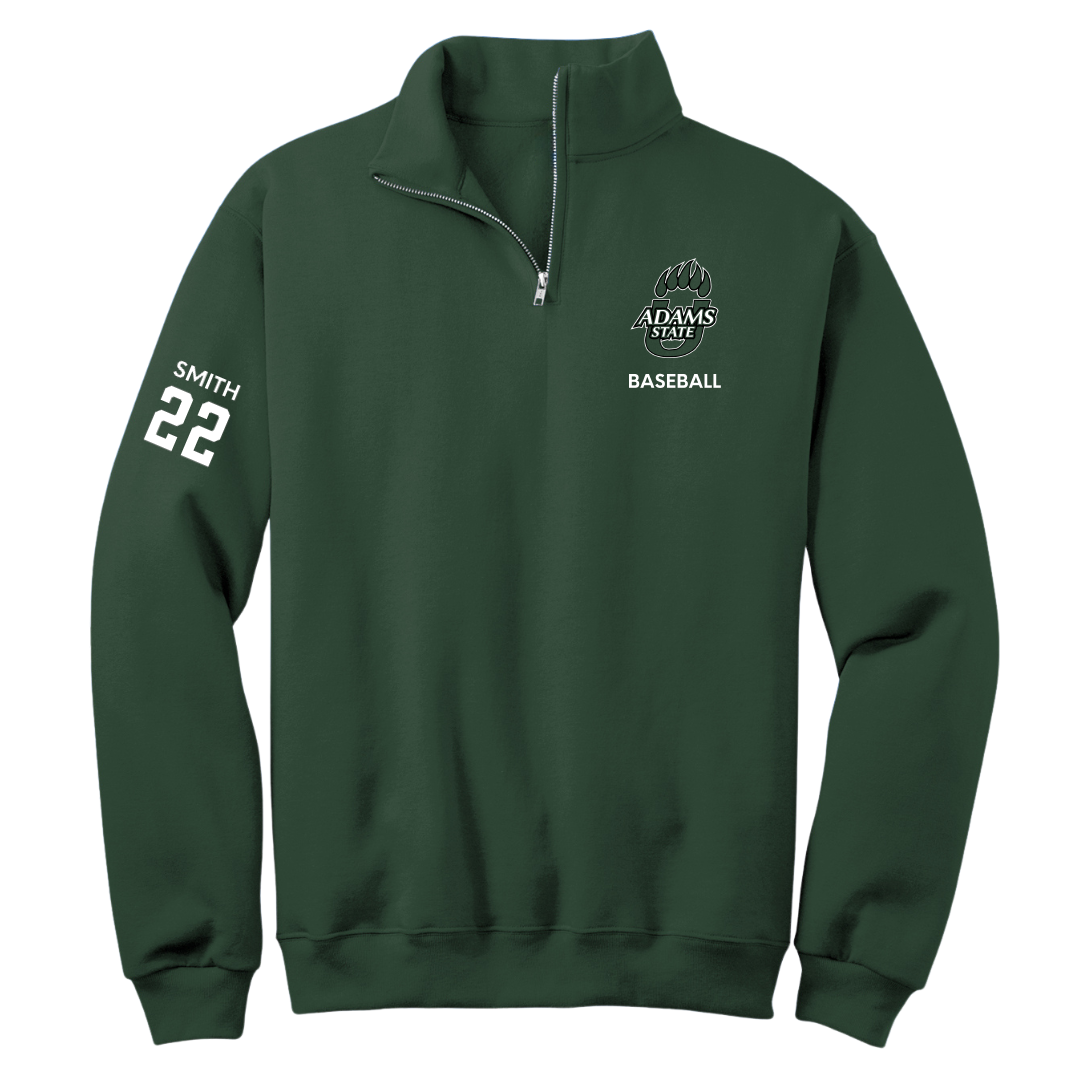 Adams State University Baseball Forest Green Quarter-Zip - #22 Tyler Smith