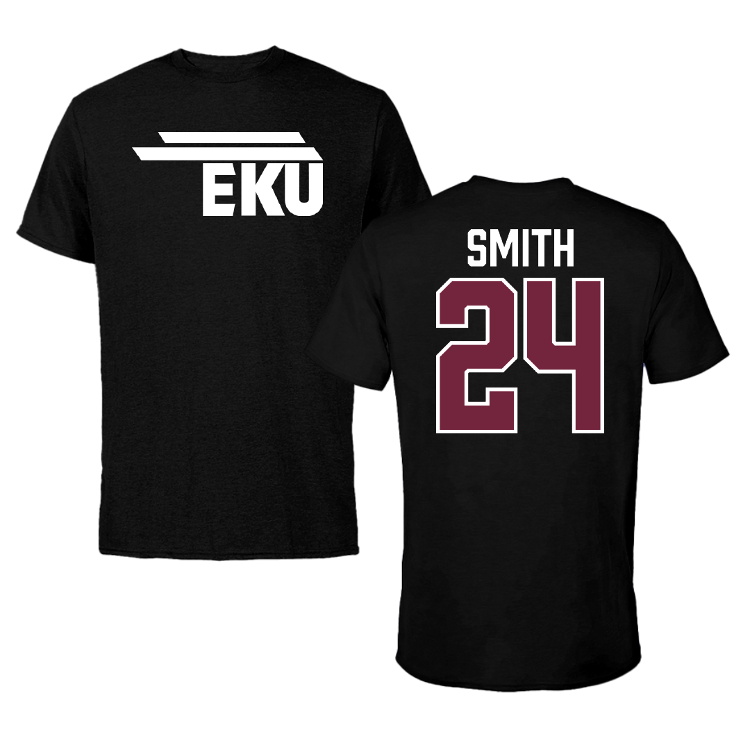 Eastern Kentucky University Football Black Football Tee - #24 Kaden Smith