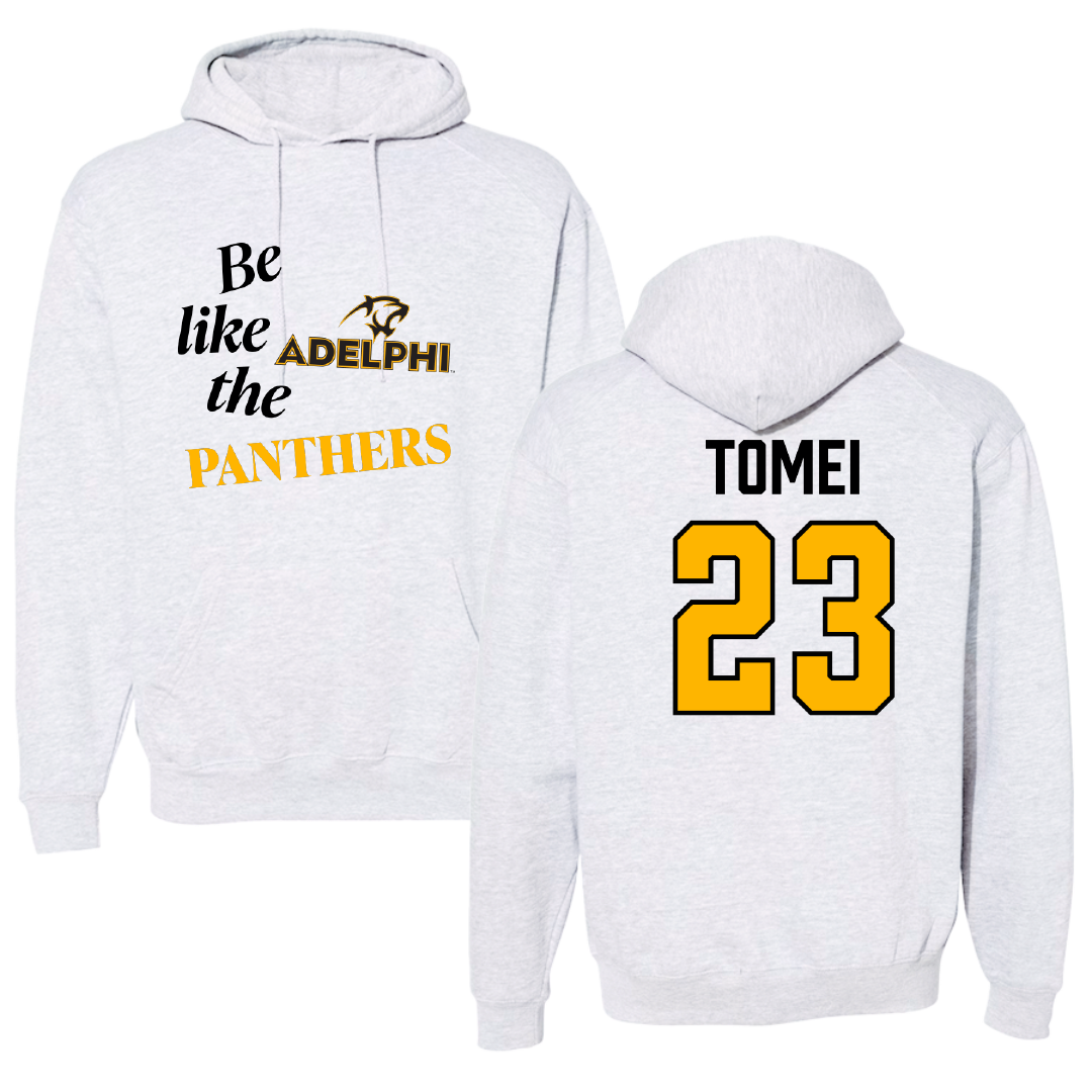 Adelphi University Lacrosse (M) Light Gray Be Like Us Hoodie - #23 Christian Tomei