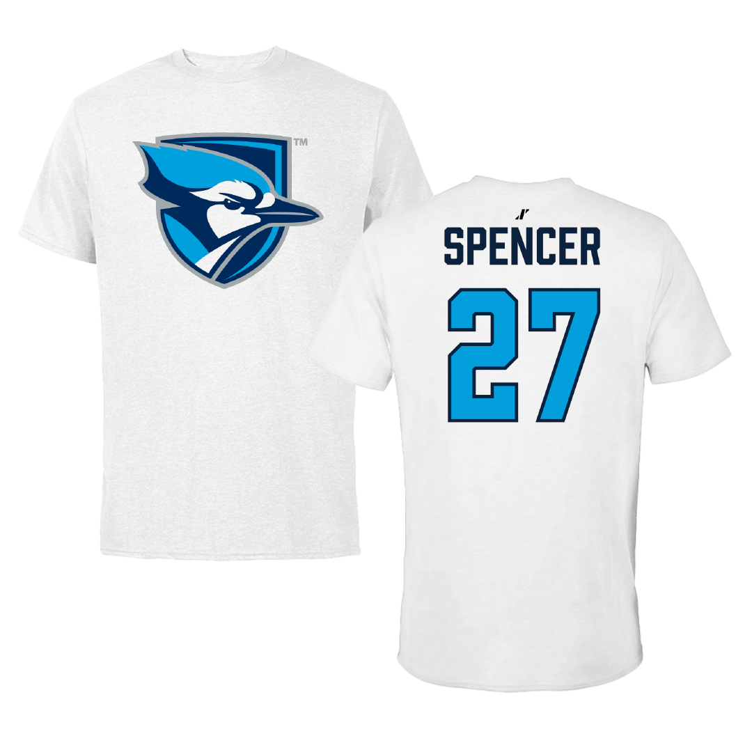 Elmhurst University Football White Performance Tee - #27 Jamie Spencer