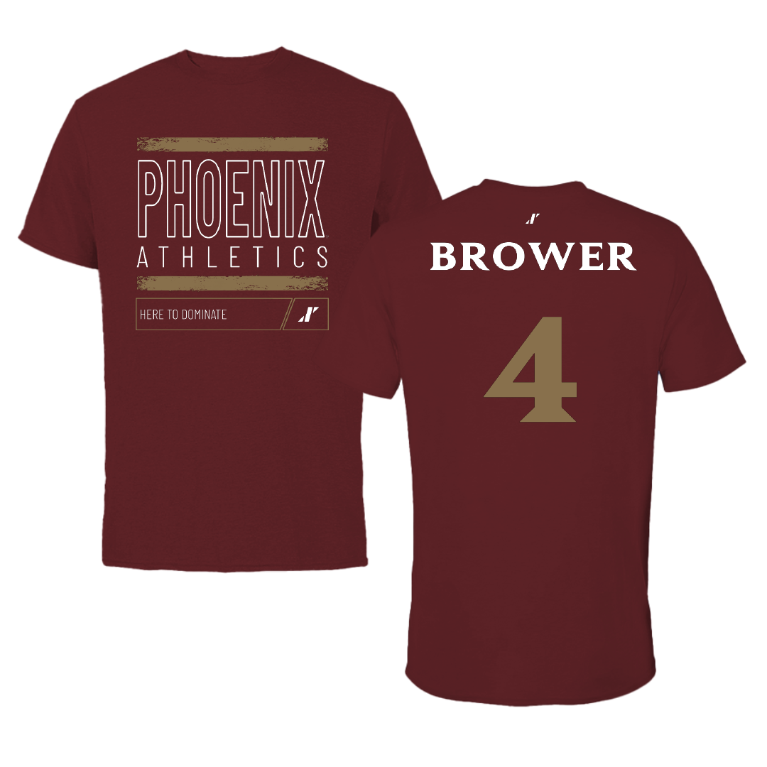 Elon University Volleyball Maroon Dominate Performance Tee - #4 Casey Brower