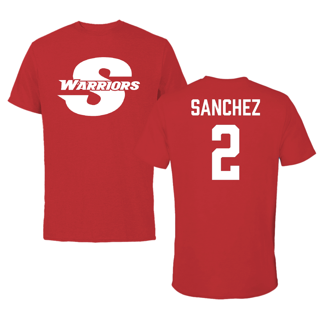 Stanislaus State Baseball Red Tee - #2 Kian Sanchez