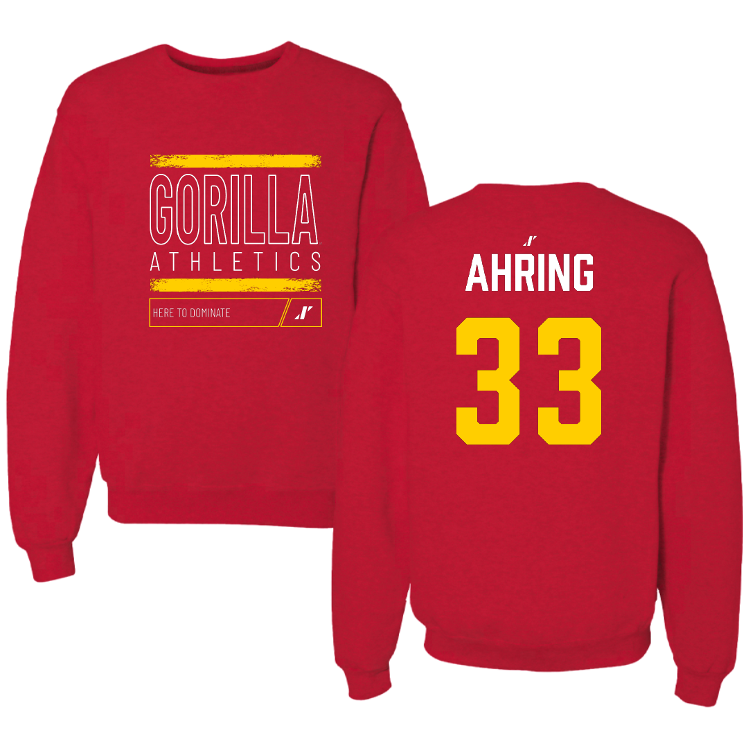 Pittsburg State University Football Red Dominate Crewneck - #33 William Ahring