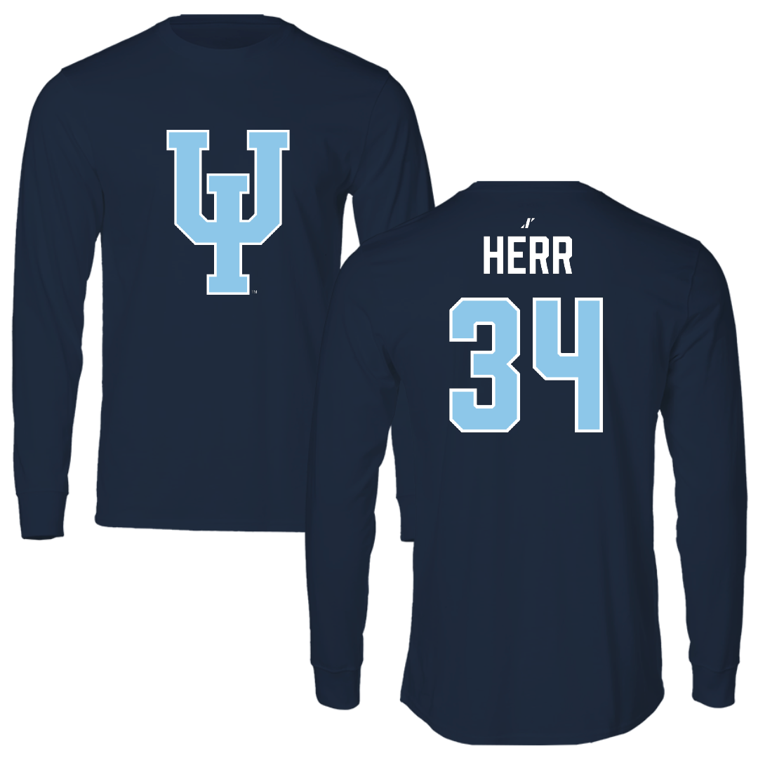 Upper Iowa University Baseball Navy Long Sleeve - #34 Braden Herr