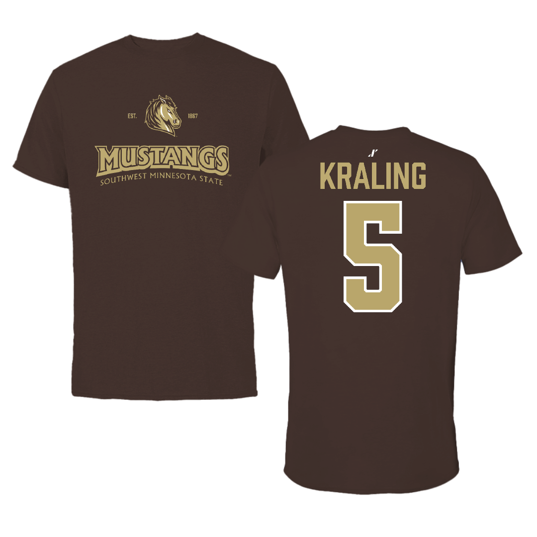 Southwest Minnesota State University Soccer Brown General Tee - #5 Sandra Kraling