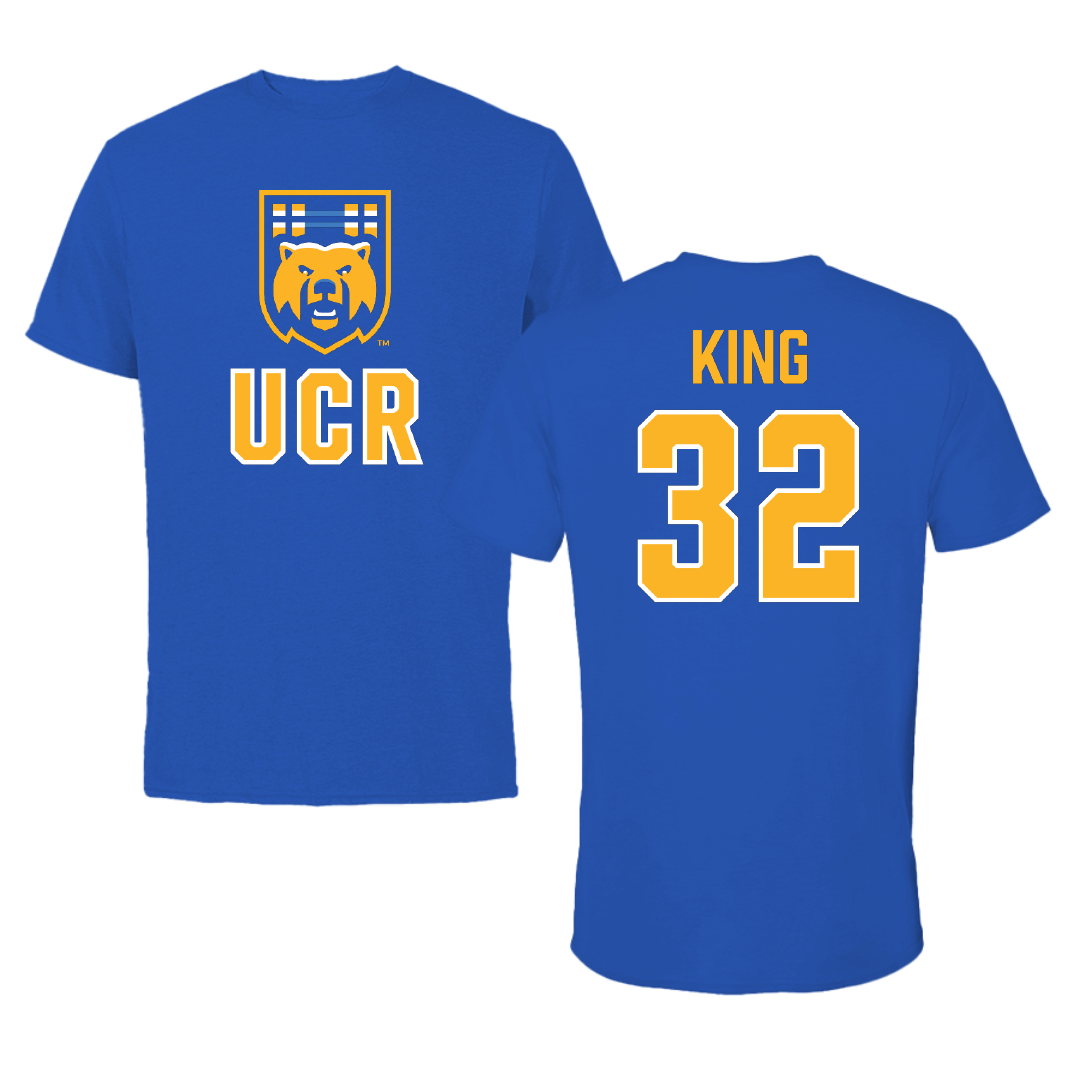 University of California-Riverside Softball Blue Performance Tee - #32 Hailey King