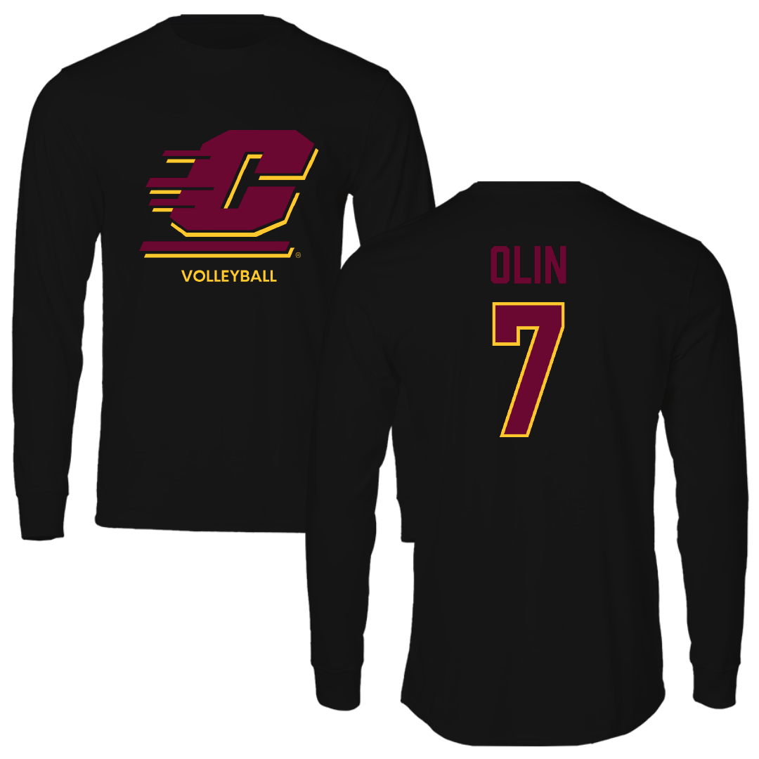Central Michigan University Volleyball (W) Black Long Sleeve - #7 Gabrielle Olin