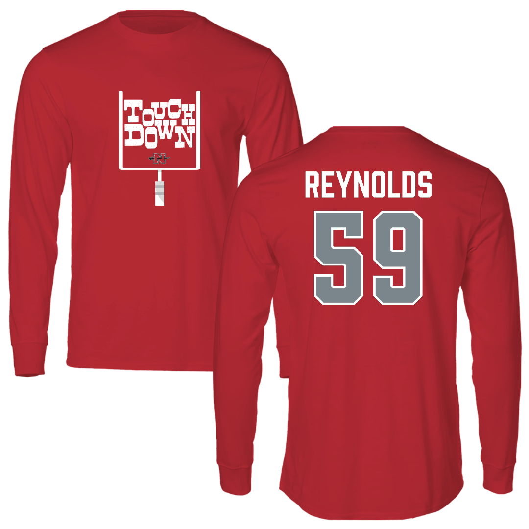 Nicholls State University Football Red Touchdown Long Sleeve - #59 Ethan Reynolds
