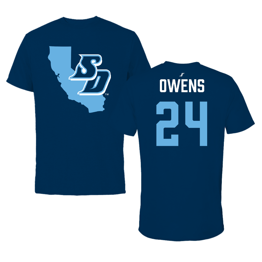 University of San Diego Basketball (W) Navy State Performance Tee - #24 Olivia Owens