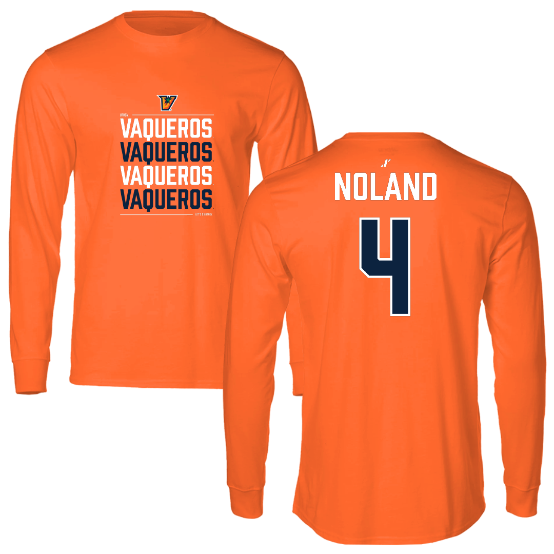 The University of Texas Rio Grande Valley Football Orange General Performance Long Sleeve - #4 Xayvion Noland