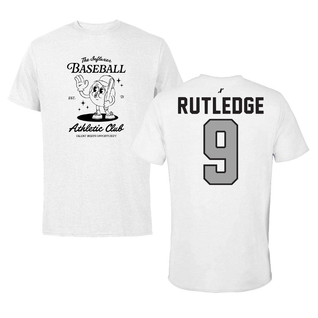 Baseball White Influxer Athletic Club Tee - #9 Trey Rutledge