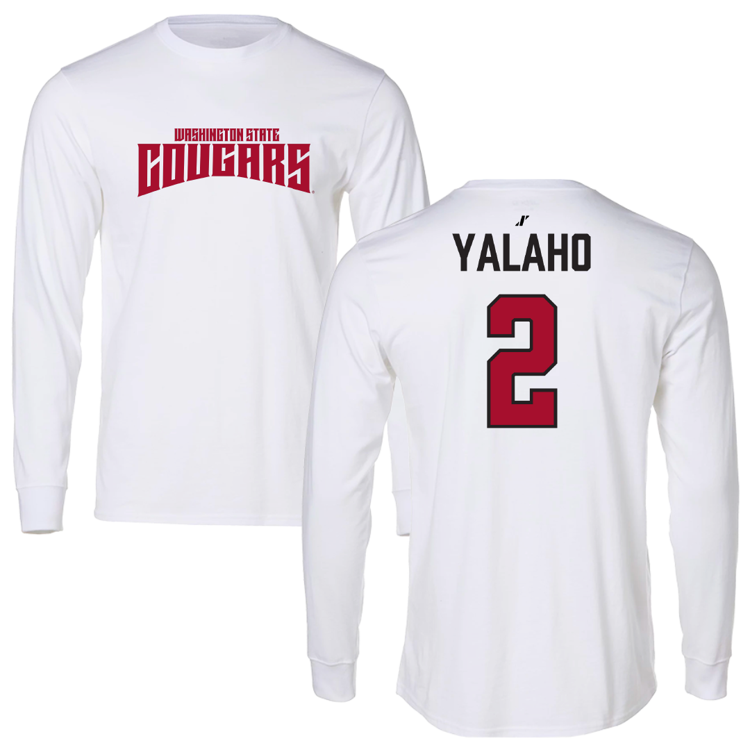 Washington State University Basketball (M) White Classic Performance Long Sleeve - #2 Eemeli Yalaho