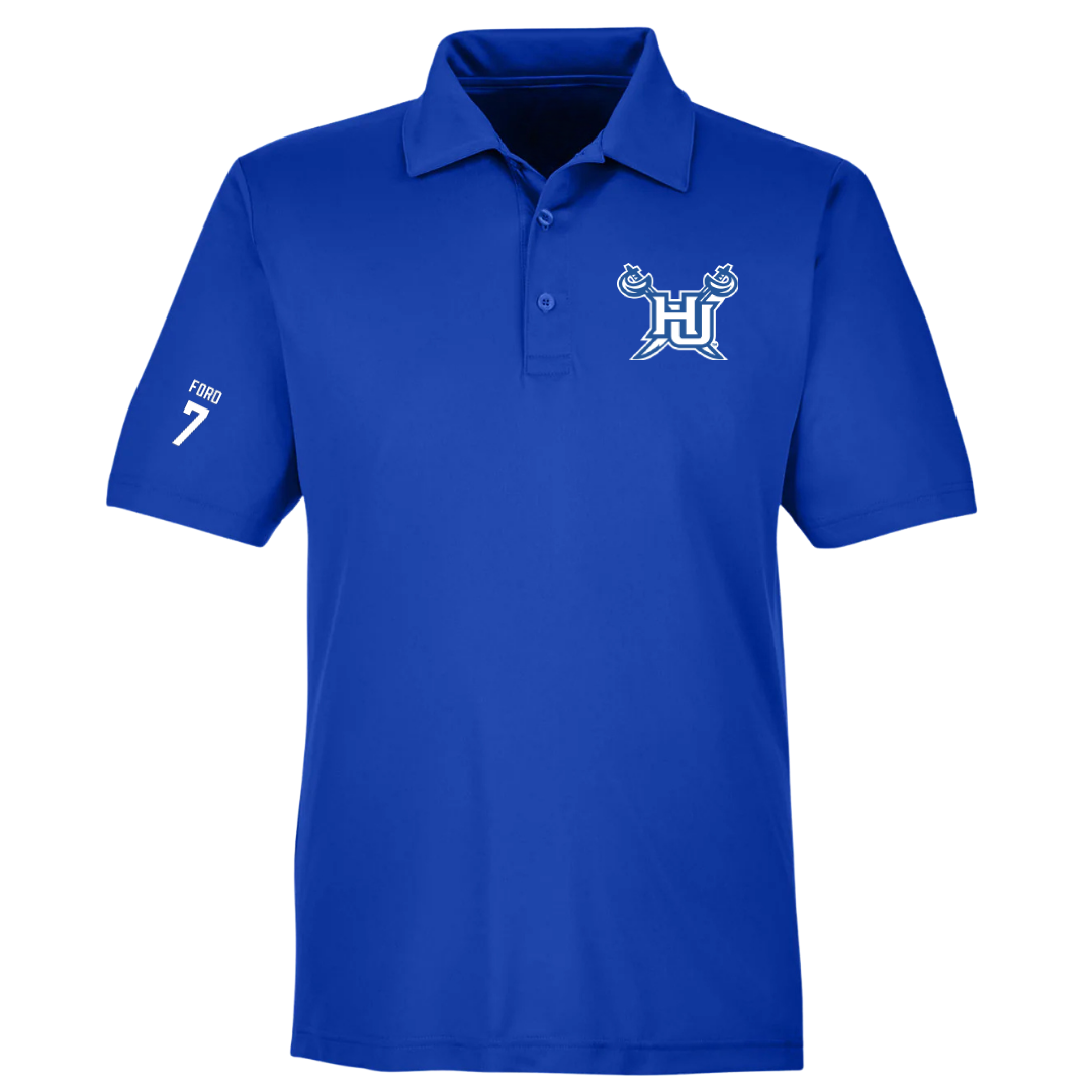 Hampton University Lacrosse (M) Blue Polo - #7 Amaré Ford