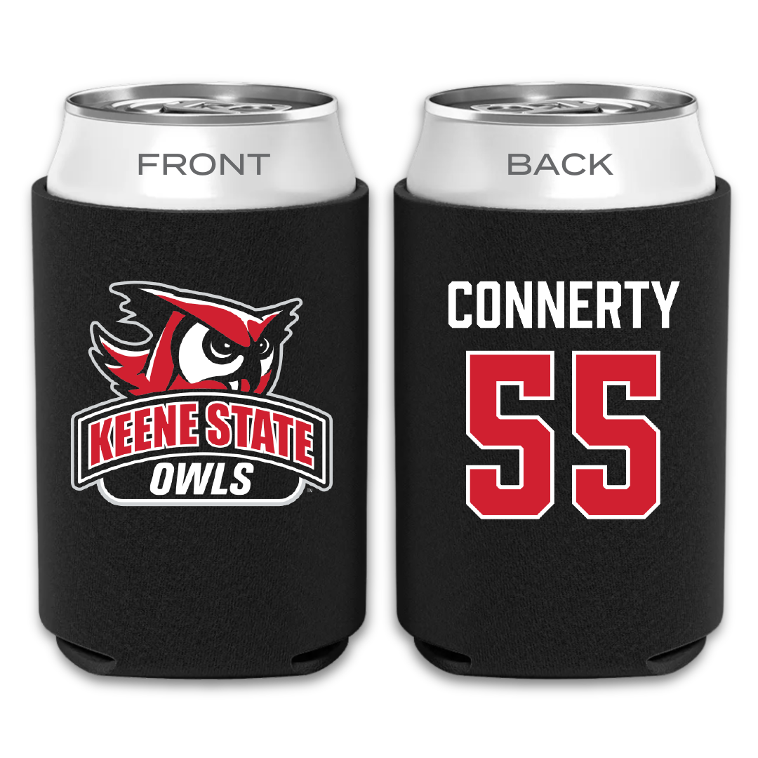 Keene State College Lacrosse (M) Black Can Cooler - #55 Liam Connerty