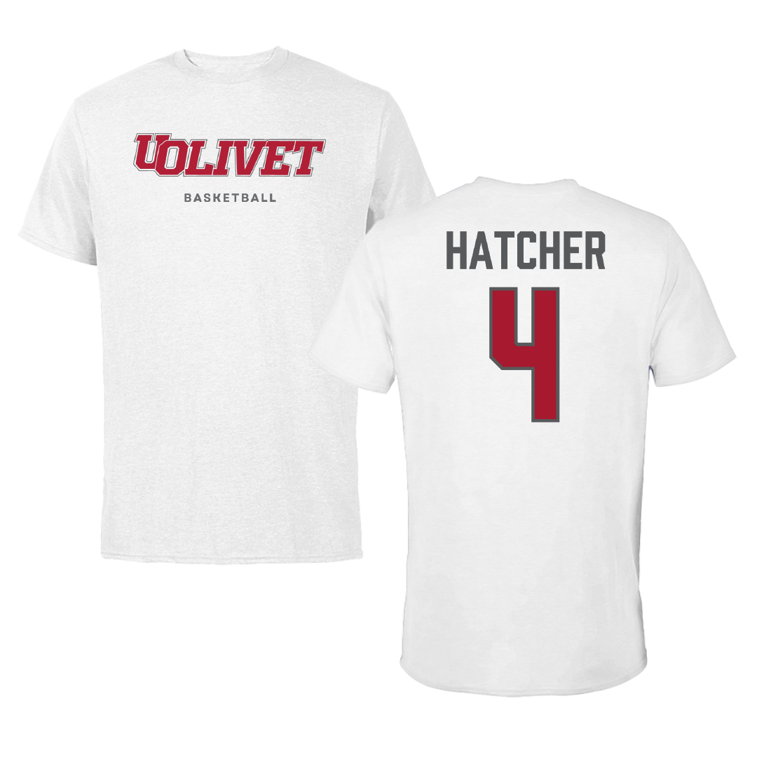 The University of Olivet Basketball White Tee - #4 Antonio Hatcher